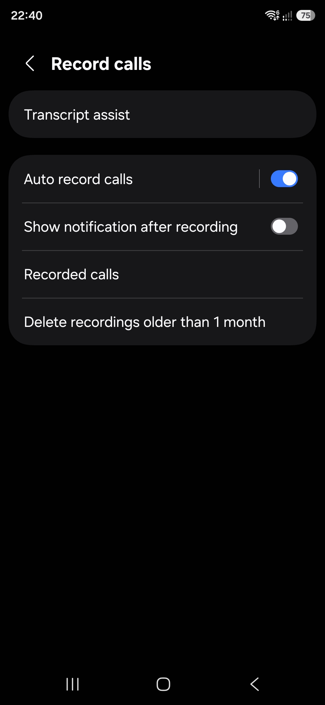 Samsung call recording details